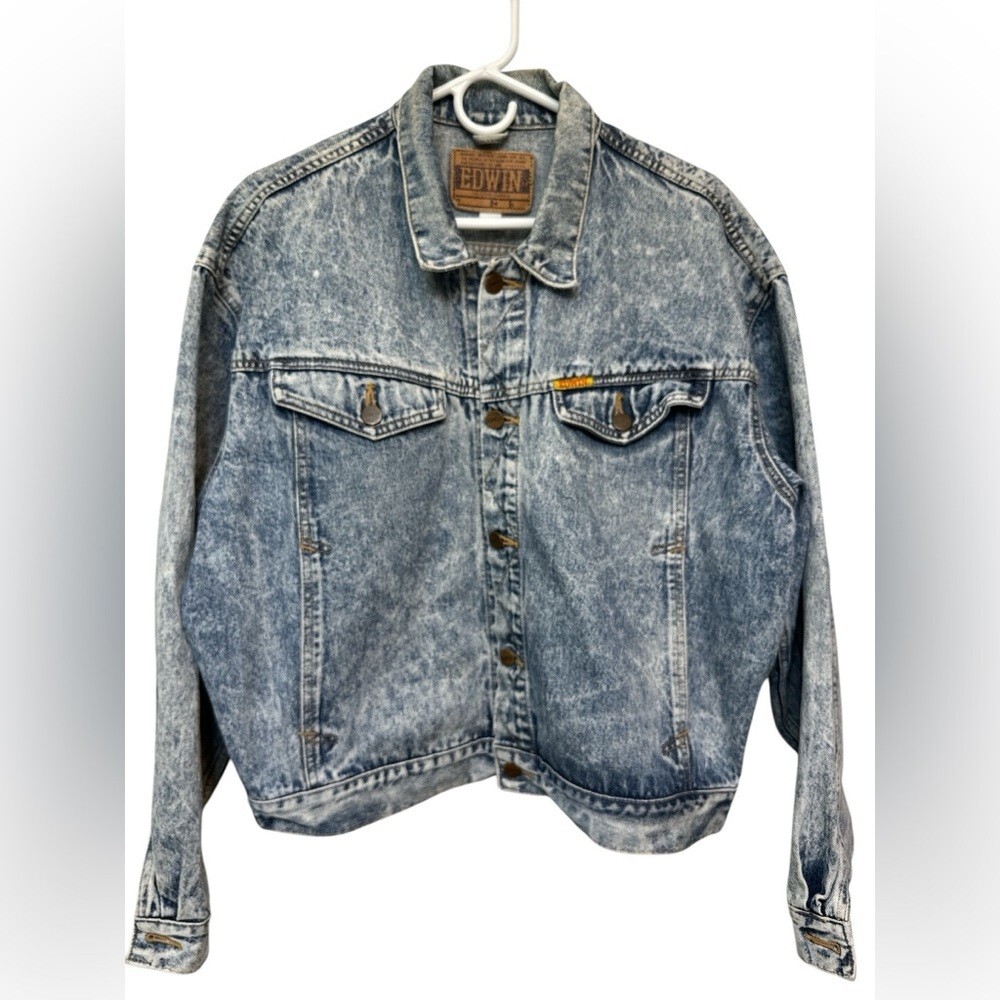 Vintage 80's/90's EDWIN Stone Washed Full Button Denim Jean