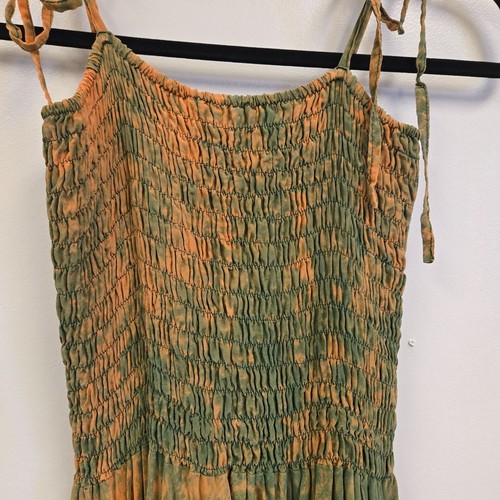 Fairy Pixie Taschentuchsaum Batik Kleid elastisch gesmokt Top recycelt Sari Sil - Bild 16 von 16