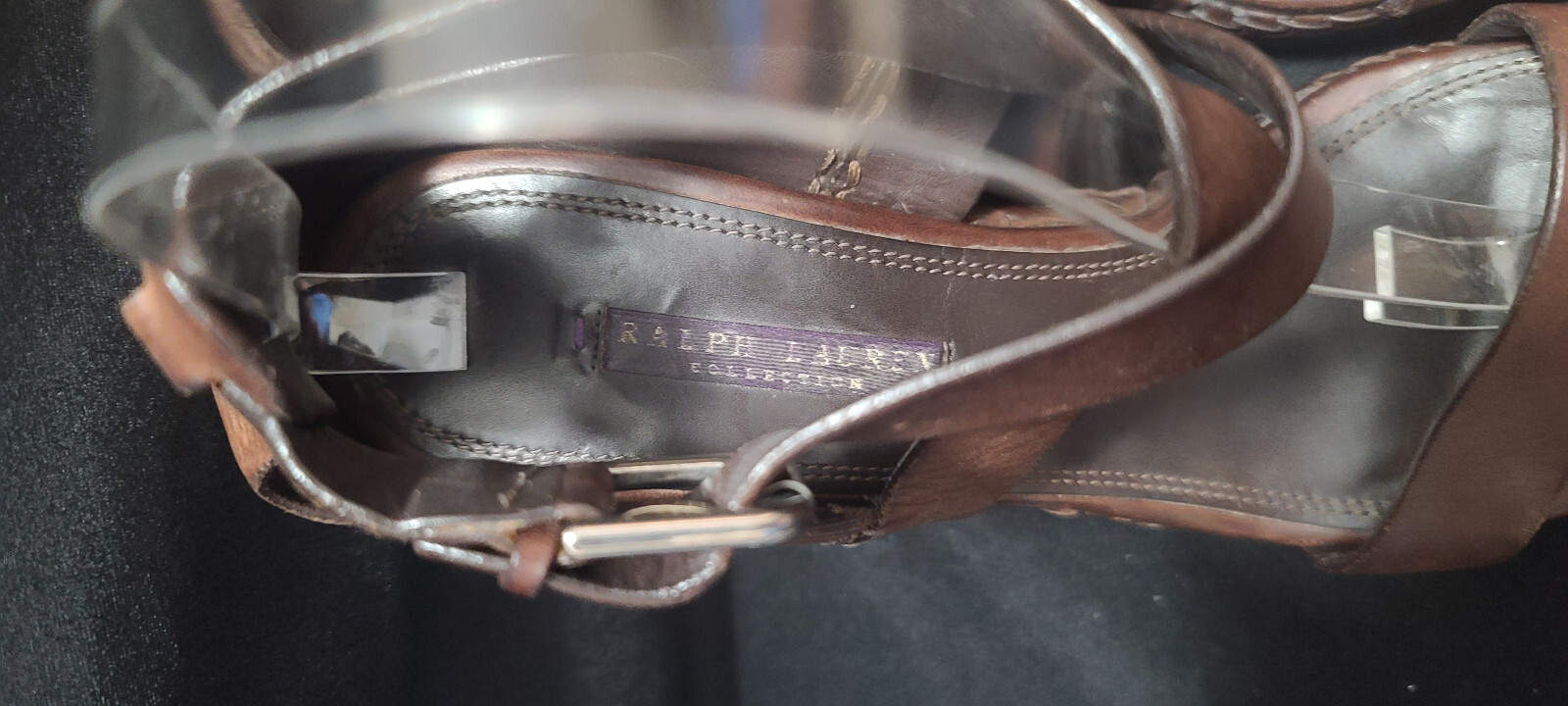 💙RARE💙 Ralph Lauren PURPLE LABEL Brown Woven Leather Platform Wedge Heel 10💙 image 5