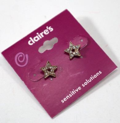 EBOT star stud crystal for sensitive ears EARRINGS Claire's Jewelry