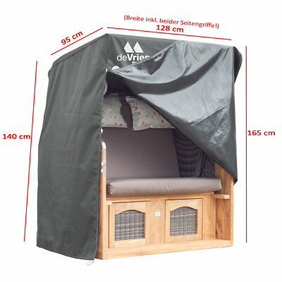 deVries Premium Strandkorb Schutzhaube L Ripstop 128x95x165/140 cm grau