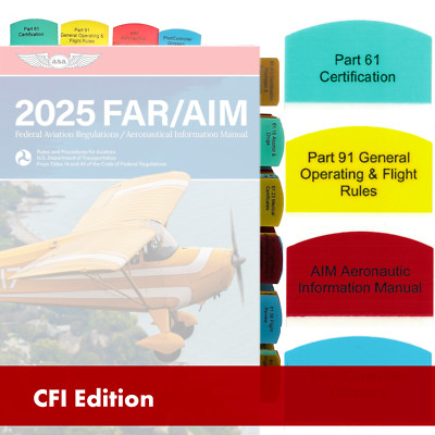 Tabs for FAR/AIM for Certtified Flight Instructor, 75 tabs  (Book not included)