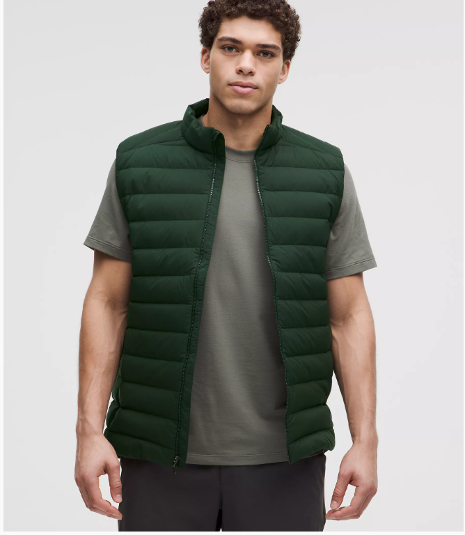 Lululemon Navigation Stretch Down Vest Rainforest Green Size L NWT Authentic