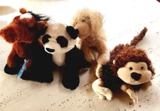 Ganz Webkinz Lot Of 4 Plush Horse has code  Panda, Dog Monkey no codes,
