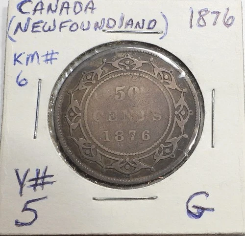 1876 Canada 50 Cents — photo from the most recent tracked eBay sale