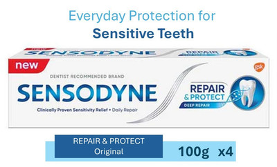 Sensodyne Repair & Protect Toothpaste 100g x4 | Sensitive Teeth Relief