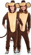 Monkey Zipster Jumpsuit Animal Suit Yourself Fancy Dress Halloween Child Costume