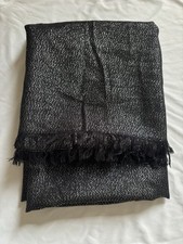 Women  s Black silver shimmery Knit Scarf Wrap