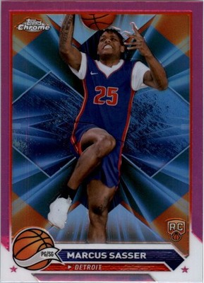 2023-24 Topps Chrome Pink Refractors #140 Marcus Sasser - BSK