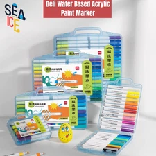 Deli Acrylic Paint Marker Set Water-Based Chisel Tip Washable Pens Hot New
