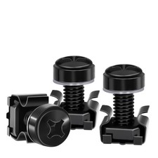 M6 x 16mm Rack Screws Cage Nuts - 40 Pack for Server Cabinets Shelves