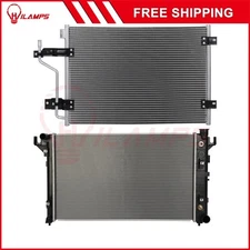 For 1998-2001 Dodge Ram 2500 3500 Aluminum Radiator & AC Condenser Cooling Kit