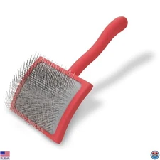 Large Slicker Brush for Dogs - Chris Christensen Big G, Coral, Fluff Detangle