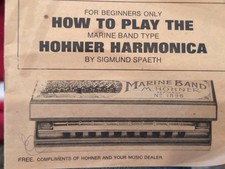 1971 Hohner How To Play The Marine Band No. 1896 Harmonica - Germany