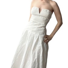 Urban Outfitters White Strapless cotton stretch dress size M midi