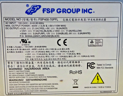 FSP Group INC. Fortron / Source FSP400-70PFL 20+4Pin Netzteil 400W #NT4379