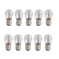 10pcs Dc12v 380 Bay15d 1157 21/5w Natural White Glass Double Filament Warm White