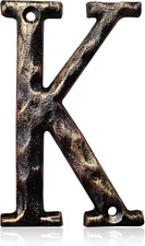 5.5 Inch House Numbers & Letters, Highly Visible Cast Iron 5 5 inch, Letter K 