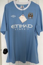 Manchester City 2009–10 premier league Soccer home shirt Tevez #32 Size 48 Umbro
