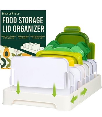 Food Storage Containers Lid Organizer Divider Lunchbox Lids Holder Keeper Rack