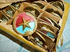 Lot 50 x NLF - VIET CONG PITH HELMET BADGES - ORIGINAL BOX - NOS - VIETNAM WAR
