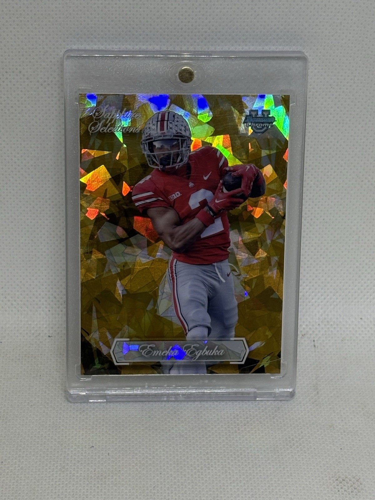 2023 Bowman University Chrome - Sapphire Selections Emeka Egbuka Gold /50 
