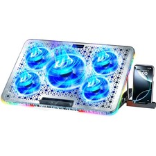 Laptop Cooling Pad with 5 Quiet Fans, Slim Portable for 12-17.3 arctic camo