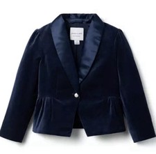Janie and Jack  The Velvet Party Blazer    Navy Velvet   Girls Size 6   NWT