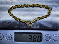 23K (0.965) Thai Quarter Baht (3.8 gram) Solid Yellow Gold Child's Bracelet