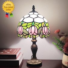 Tiffany Table Lamp Small Stained Glass Desk Lamp Vintage Bedside Lamp Included