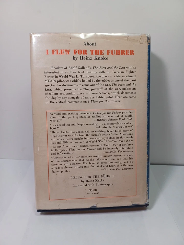 The First and The Last Adolf Galland 1954 HC/DJ Signed 1st Edition JRR38 - Image 4 of 4