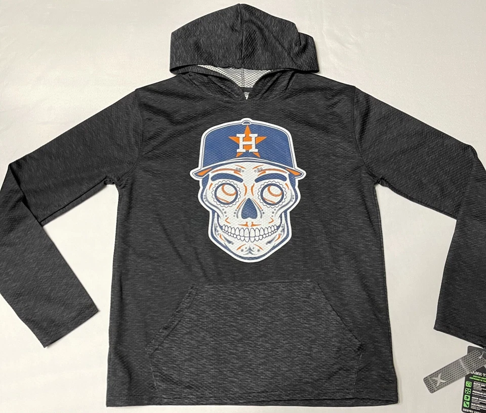 Houston Astros Hooide Adult Small Skull Candy Dia Los Muertos Pullover Sweater - Image 2 of 4