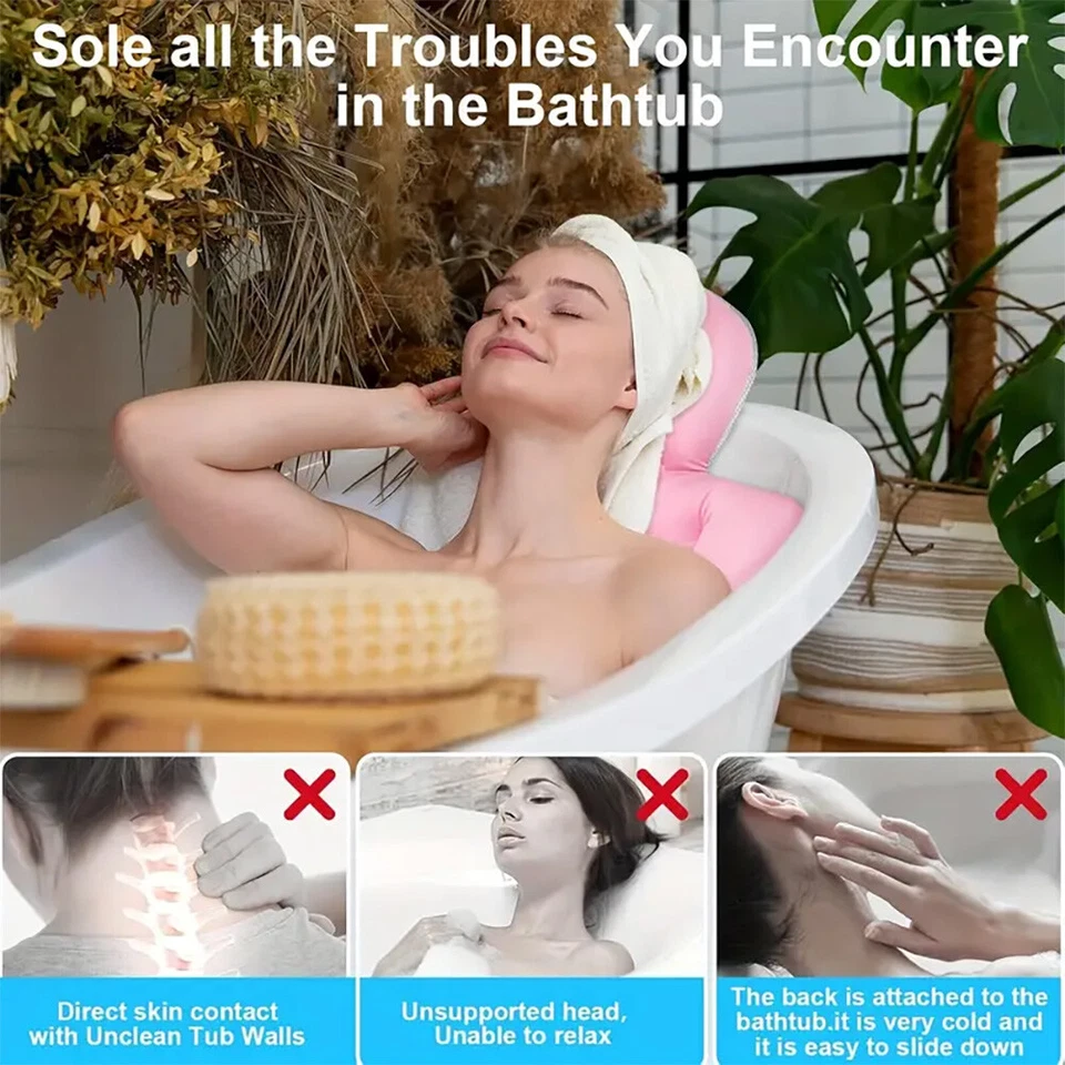 Full Body Bath Pillow for Bathtub, Thick Bathtub Cushion with Laundry Bag, Luxur - Image 3 of 4