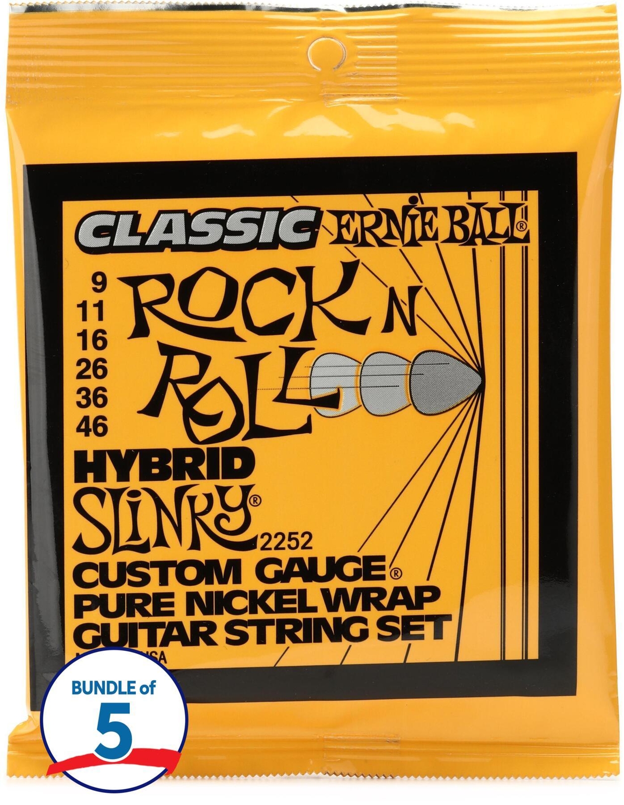 Струны для электрогитары Ernie Ball 2252 Hybrid Slinky Classic Rock N Roll -