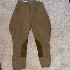 Vtg 1930s Wool Whipcord Riding Brown Pants WWI Military Breeches Calvary Antique