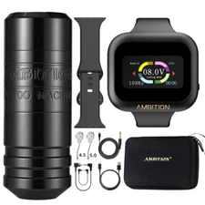 Rotary Wireless Tattoo Machine Pen Kit Wristband Battery Power Supply 4.0-5.0mm 