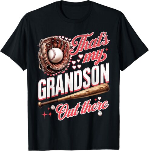 That's My Grandson Out There Baseball Grandma Mother's Day T-Shirt S-5XL