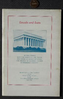 1949 Abraham Lincoln Schools of Iowa 140th Anniversary Palimpsest booklet RARE--