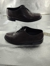 Hush Puppies Brown Leather Mens Shoes 10.5 Formal Comfort Curve Good Condition