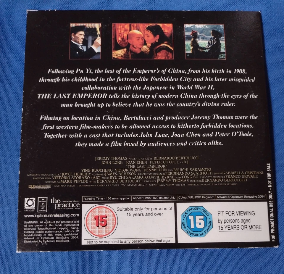 THE LAST EMPEROR (1987) DVD * BERNARDO BERTOLUCCI * THE TIMES NEWSPAPER PROMO * - Image 2 of 3