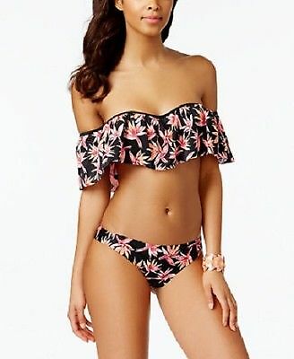 Hula Honey BLACK/PINK Paradise Falls Printed Underwire Bikini Top, US Medium - Bild 2 von 4