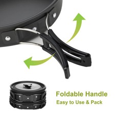 Kochset Outdoor Camping Kochgeschirr Topf Kessel Pfanne 10 Stück Cookware – Bild 5
