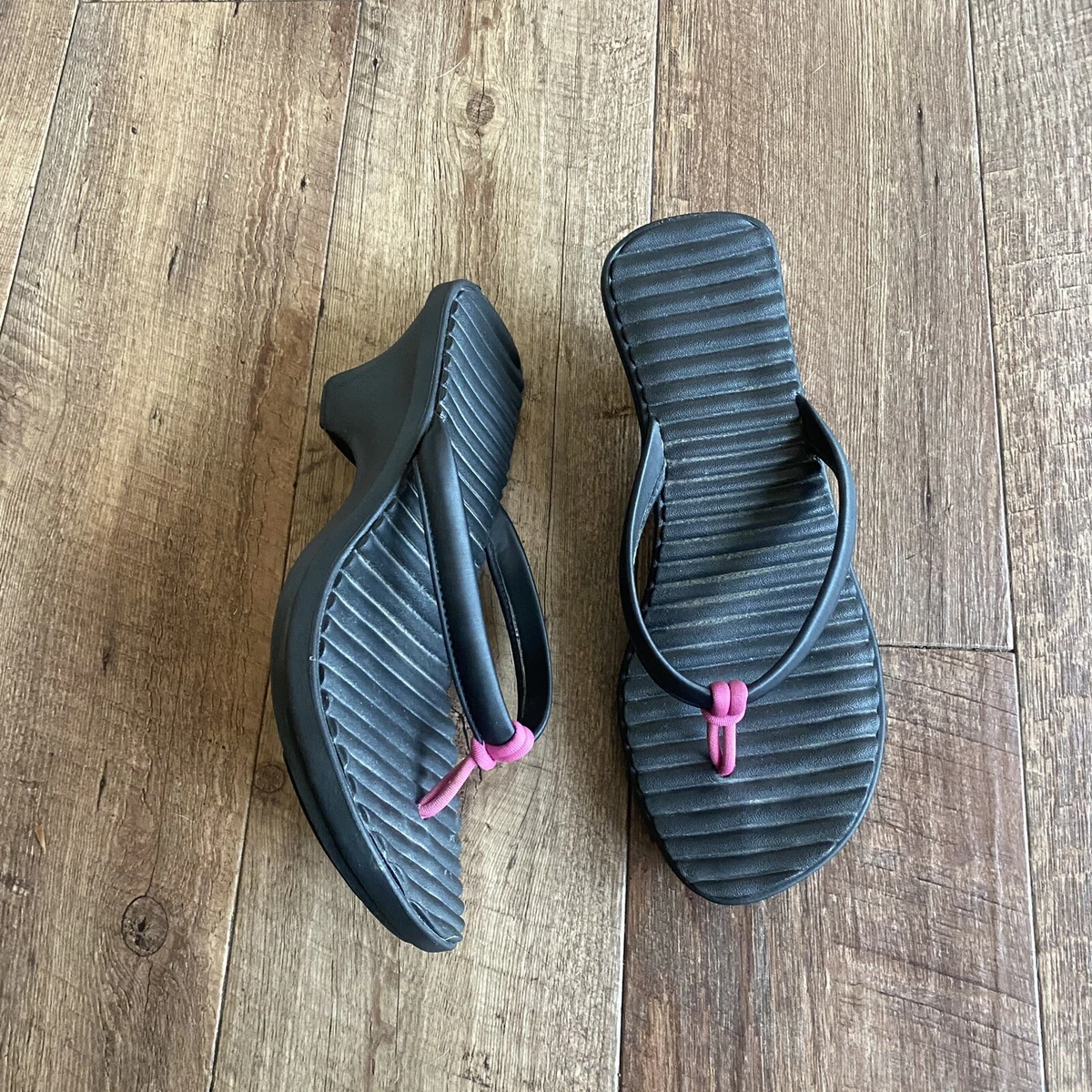CROCS Cabana Slip On Thong Wedge Heels Flip Flops Sandals Shoes