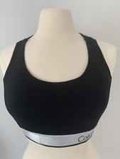 Calvin Klein Performance Stretch Medium Black Strappy Back Sports Bra