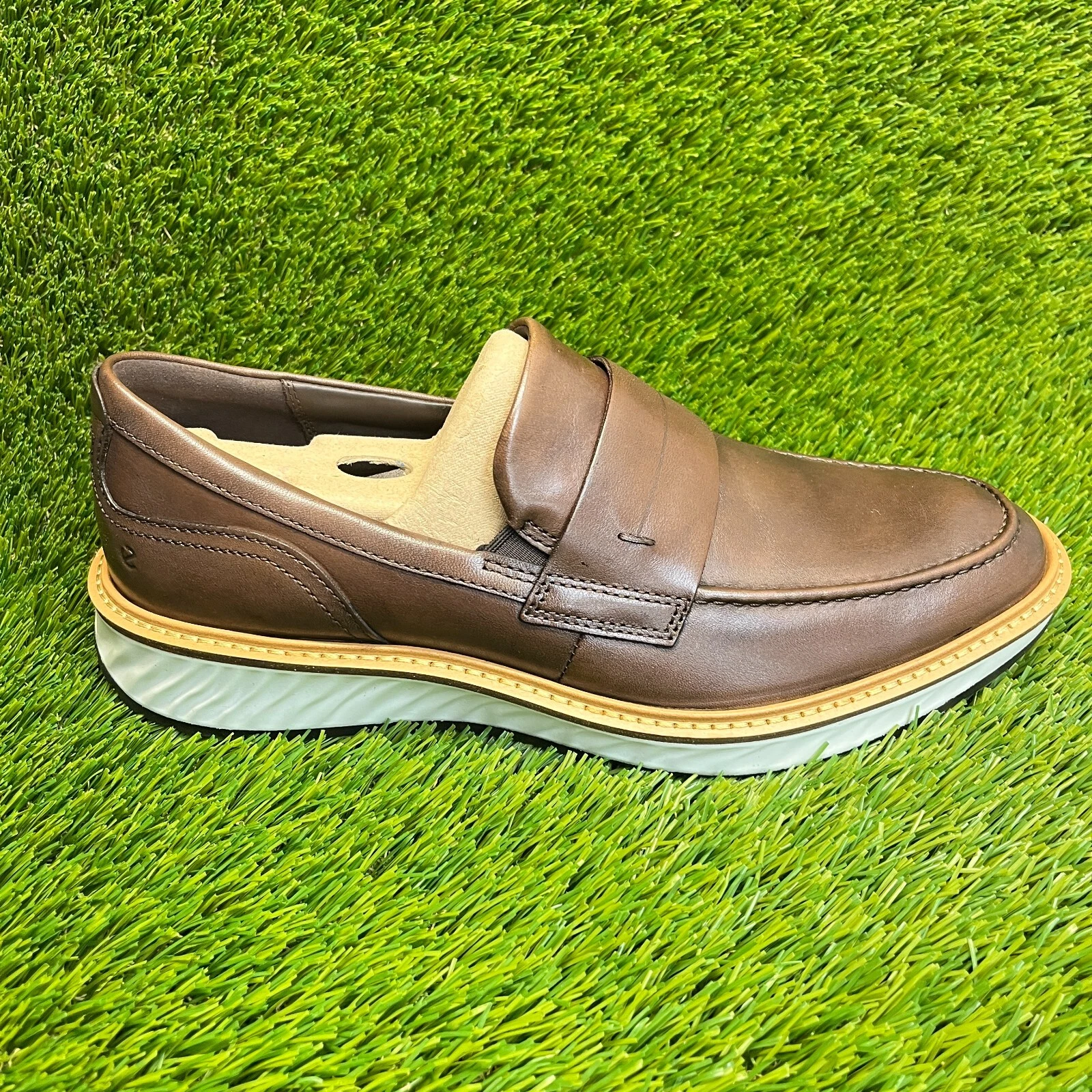 Scarpe mocassino Ecco St.1 Hybrid da uomo taglia 8 8 5 marrone casual classiche in pelle