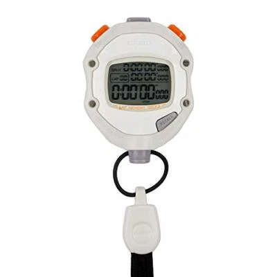 Casio Stop Watch Laptime Sprit 2memory 5ATM White HS-70W-8JH NEW from Japan - Image 1 of 4
