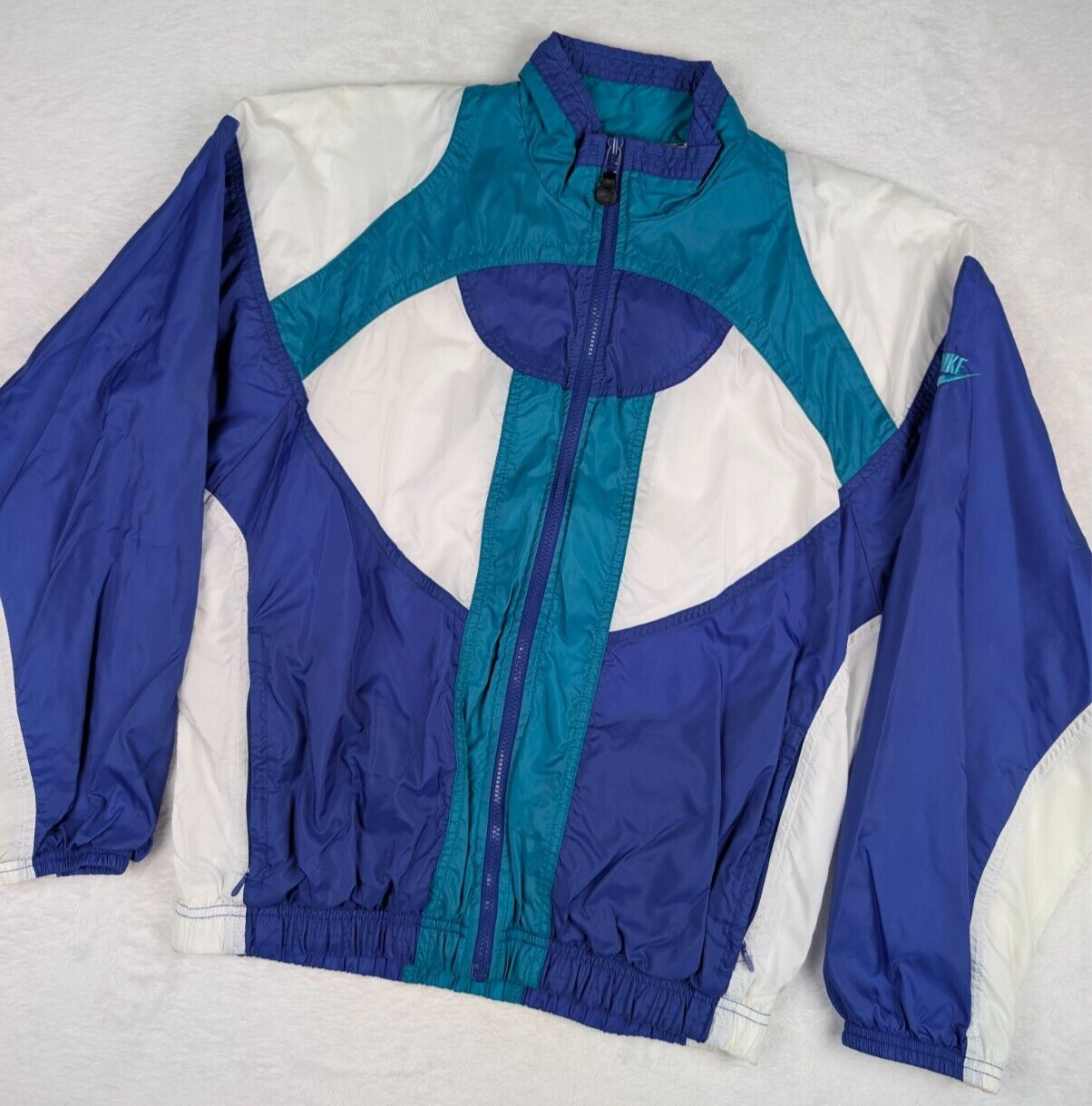 SACAI X NIKE Giacca a vento Nike vintage anni 90 donna piccola viola bianca foderata color verde acqua