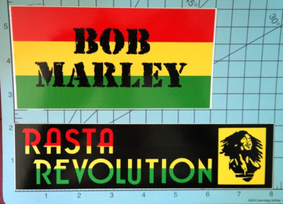 Bob Marley / Rasta Revolution vintage 90's stickers x 2, Reggae, Rocksteady, ska