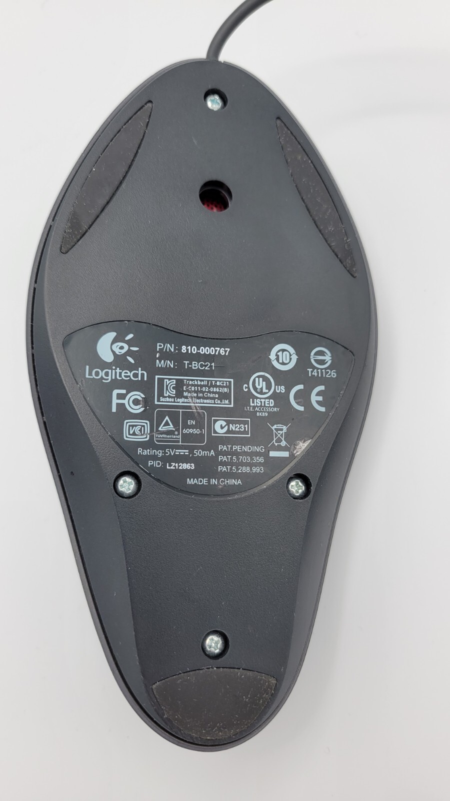 5 Logitech TBC21 USB Optical Trackman Marble Mouse Trackball CLEAN