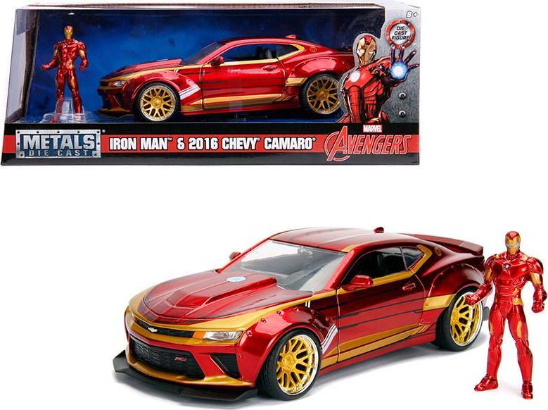 ミニカー 1:24 IRON MAN &amp; 2016 CHEVROLET CAMARO 2016 Chevrolet Camaro with Iron Man Diecast Figure Marvel